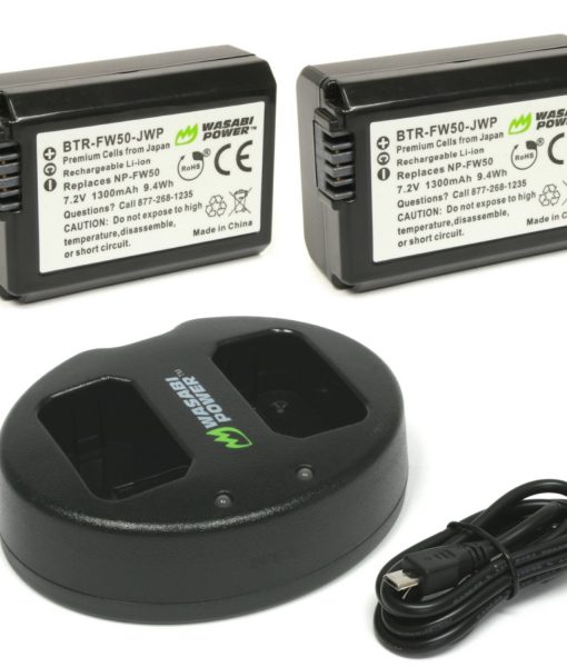 Wasabi Power Battery (2-Pack) and Charger for Sony NP-FW50 3 www.filters-exchange.com