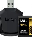 Lexar 128GB Professional 2000x UHS-II SDXC Memory Card with SD UHS-II Reader (U3, Class 10)