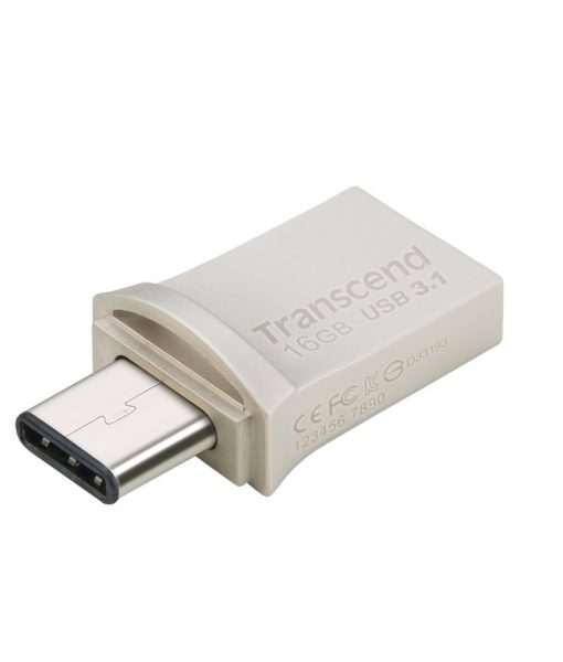 Transcend JetFlash 890S 16GB USB Type C Flash Drive (BlackSilver)