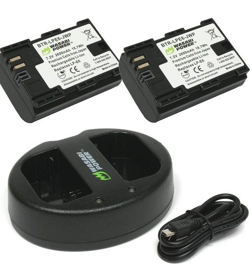 Wasabi Power Battery (2-Pack) and Dual Charger for Canon LP-E6