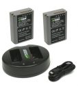 Wasabi Power Battery (2-Pack) and Dual Charger for Olympus BLN-1