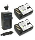 Wasabi Power Battery (2-Pack) and Dual Charger for Panasonic DMW-BLF19